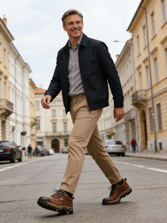 【⏰Ultimo giorno, 70% di sconto! Non perdete l'occasione!】Scarpe ortopediche ergonomiche con assorbimento degli urti, ✅️scarpe ortopediche salutari progettate specificamente per gli uomini europei.