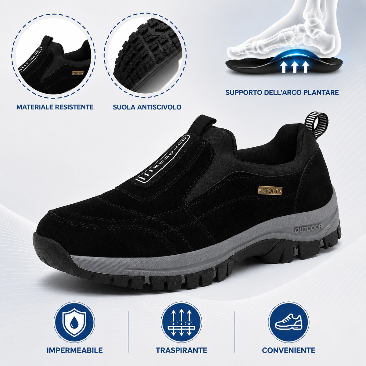 【⏰Ultimo giorno, 70% di sconto! Non perdete l'occasione!】Scarpe ortopediche ergonomiche con assorbimento degli urti, ✅️scarpe ortopediche salutari progettate specificamente per gli uomini europei.