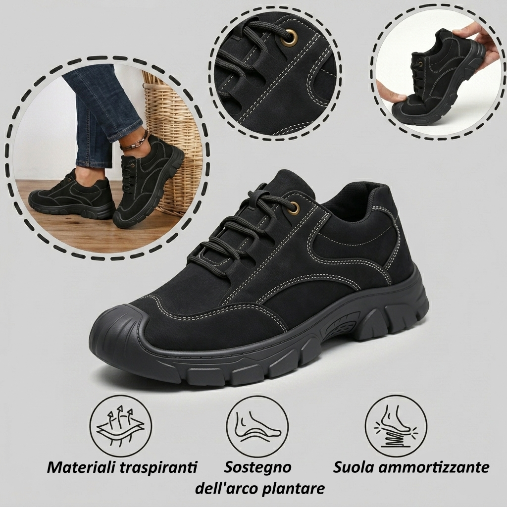 【⏰Ultimo giorno, 70% di sconto! Non perdete l'occasione!】Scarpe ortopediche ergonomiche con assorbimento degli urti, ✅️scarpe ortopediche salutari progettate specificamente per gli uomini europei.