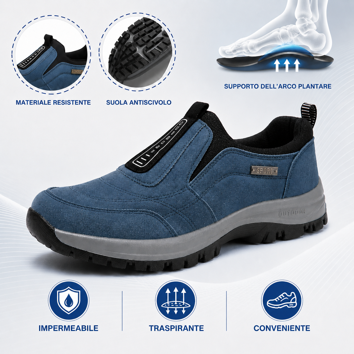 【⏰Ultimo giorno, 70% di sconto! Non perdete l'occasione!】Scarpe ortopediche ergonomiche con assorbimento degli urti, ✅️scarpe ortopediche salutari progettate specificamente per gli uomini europei.