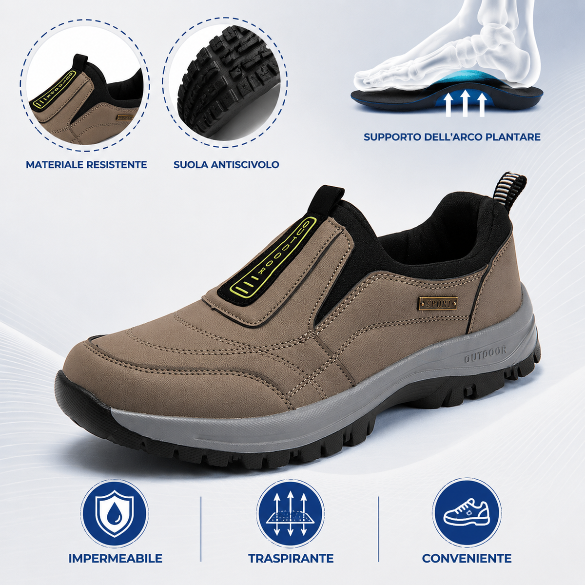 【⏰Ultimo giorno, 70% di sconto! Non perdete l'occasione!】Scarpe ortopediche ergonomiche con assorbimento degli urti, ✅️scarpe ortopediche salutari progettate specificamente per gli uomini europei.