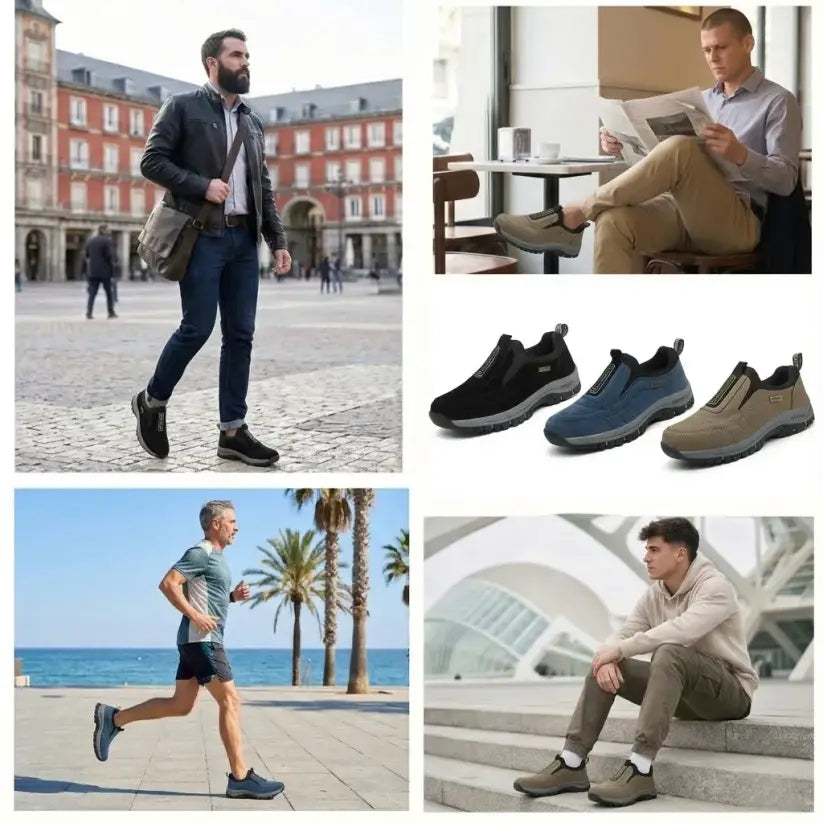 【⏰Ultimo giorno, 70% di sconto! Non perdete l'occasione!】Scarpe ortopediche ergonomiche con assorbimento degli urti, ✅️scarpe ortopediche salutari progettate specificamente per gli uomini europei.